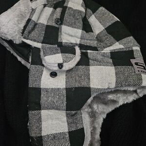 Black and Gray Plaid Trapper Hat